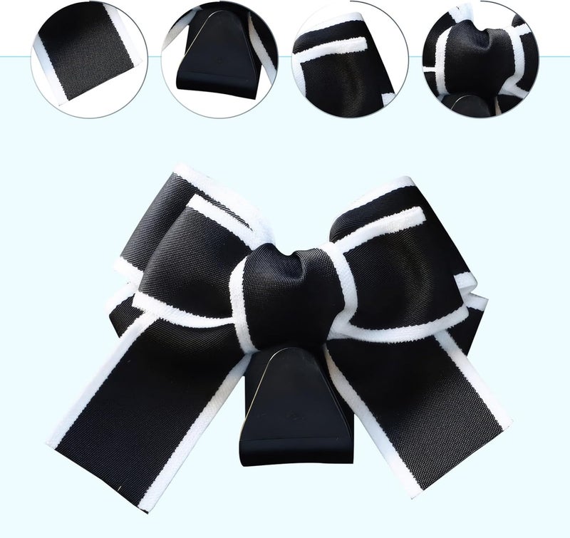 Zikefest 2PCS Car Seat Headrest Hooks, Car Purse Hook for Car, Cute Bow Car Rear Seat Storage Hooks, Interior Decorating Accessories for Purses, Bags, Umbrellas (Black-White) - Image 4